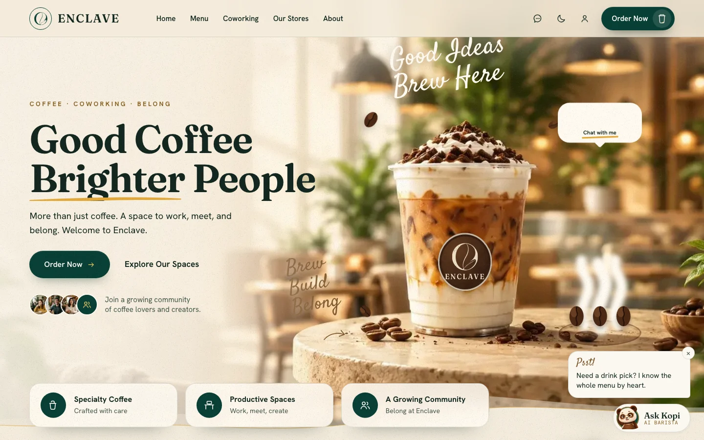 Enclave on a desktop browser