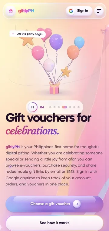 GiftlyPH on a phone