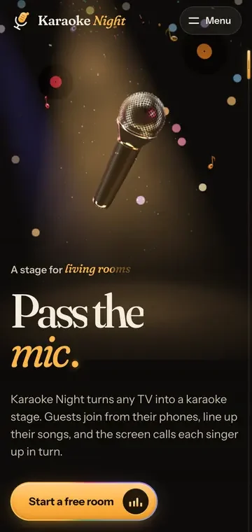 Karaoke Night on a phone