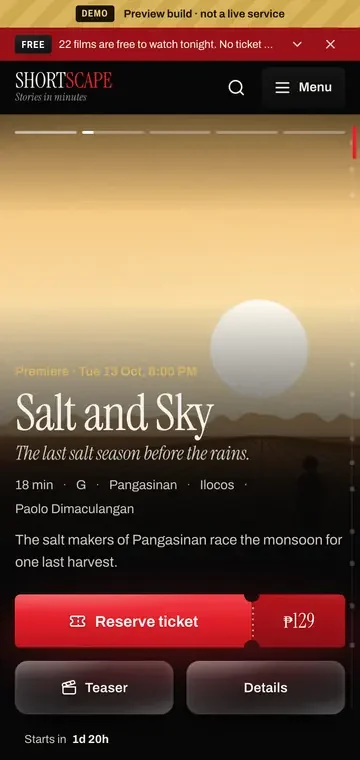 Shortscape on a phone